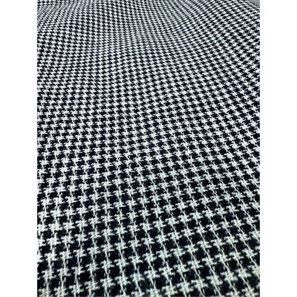 100% Wool Houndstooth Long Fringe Black White Skirt Size 4 - Picture 3 of 8
